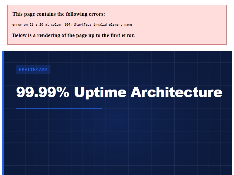 Healthcare: 99.99% Uptime Architecture